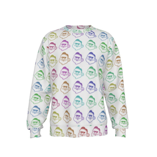 Men's Fleece Christmas Sweatshirt- Rainbow - Boss Santa - Festive Style