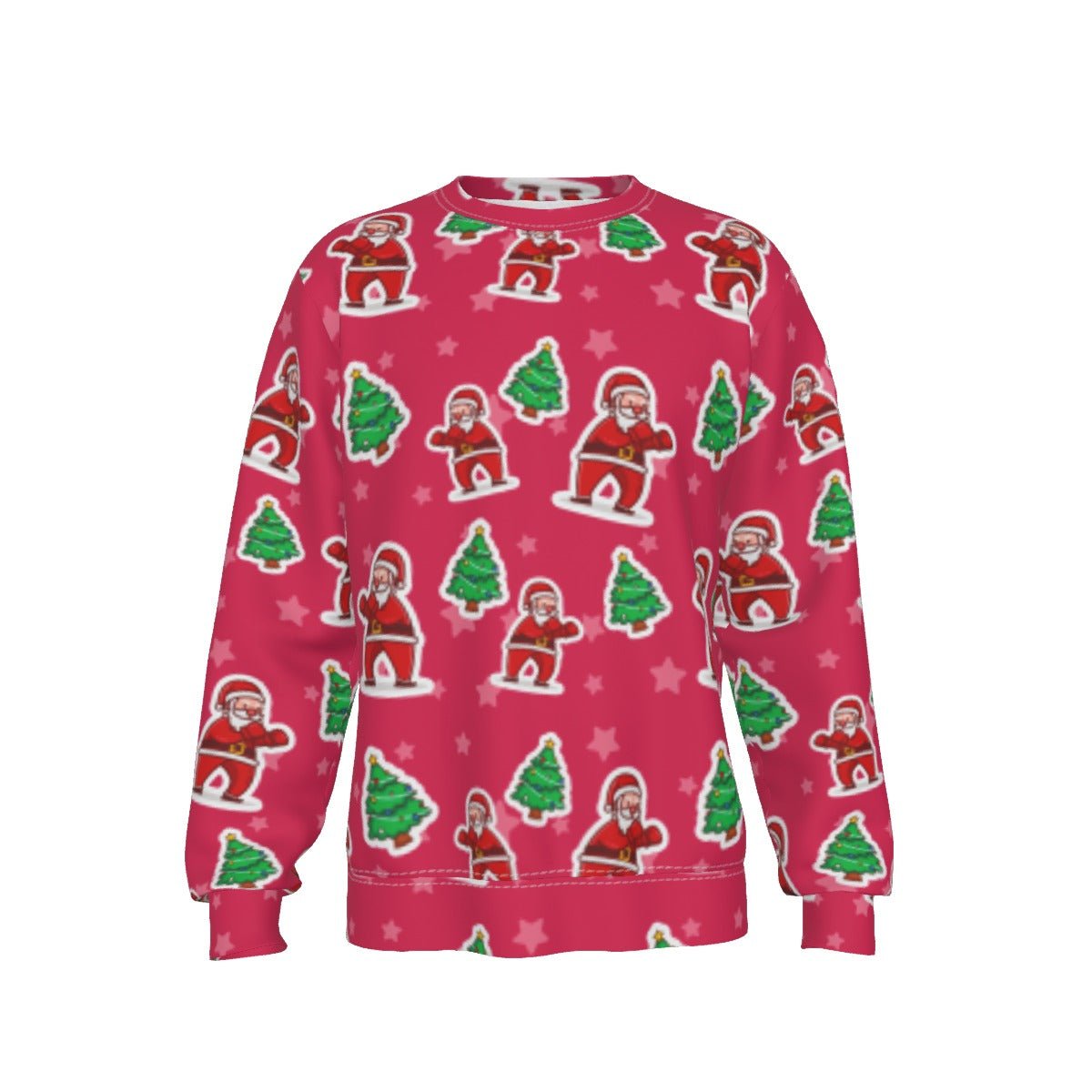 Men's Fleece Christmas Sweatshirt- Red Santa Boxing - Festive Style