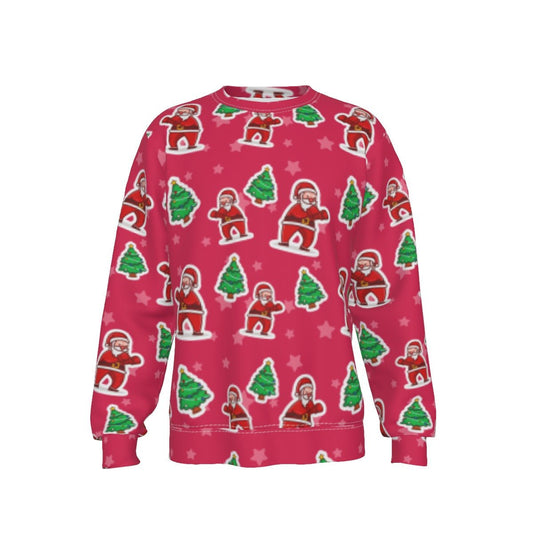 Men's Fleece Christmas Sweatshirt- Red Santa Boxing - Festive Style