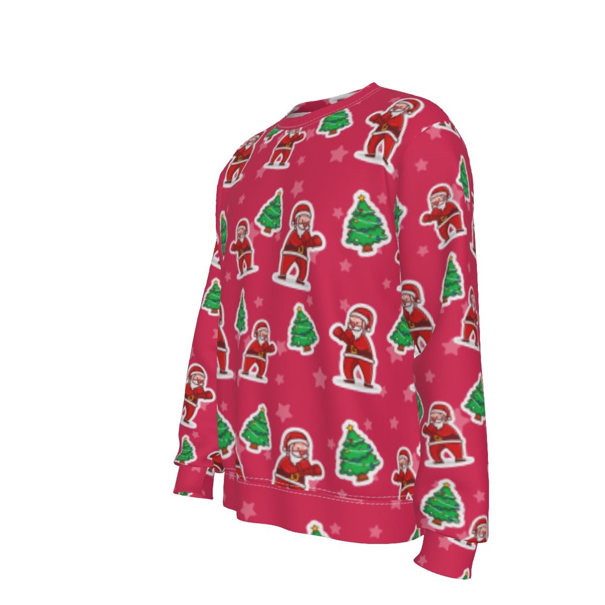 Men's Fleece Christmas Sweatshirt- Red Santa Boxing - Festive Style