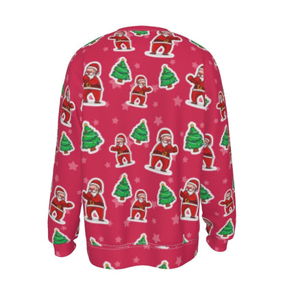 Men's Fleece Christmas Sweatshirt- Red Santa Boxing - Festive Style