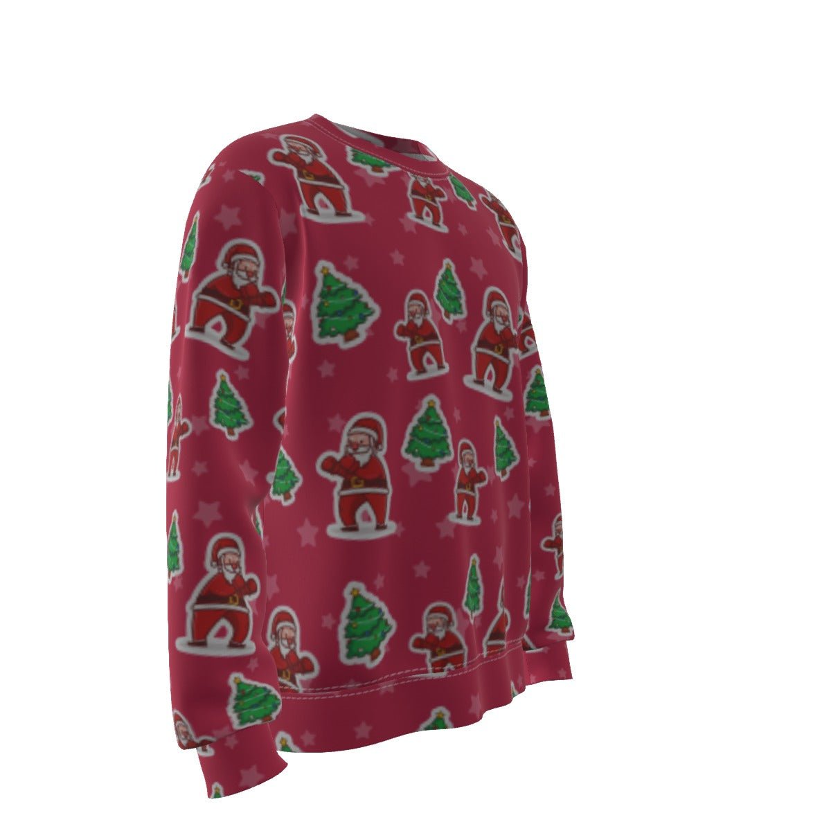 Men's Fleece Christmas Sweatshirt- Red Santa Boxing - Festive Style
