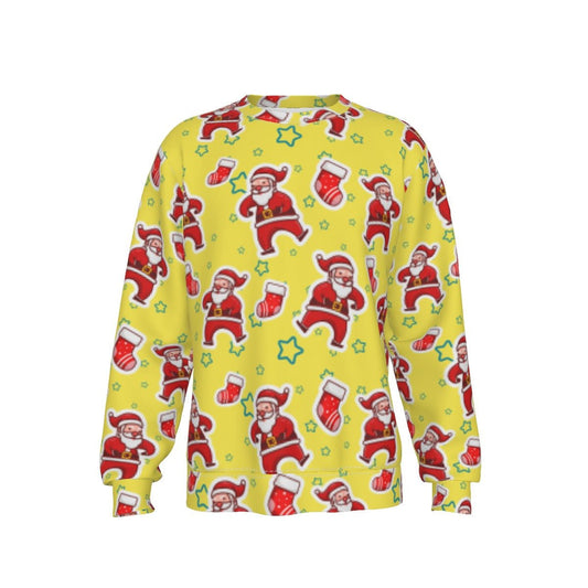 Men's Fleece Christmas Sweatshirt- Santa and Stars - Festive Style