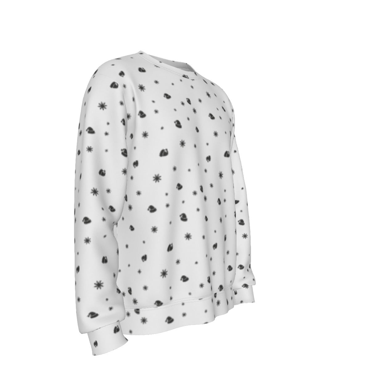 Men's Fleece Christmas Sweatshirt - Snowflakes and Hats - Festive Style