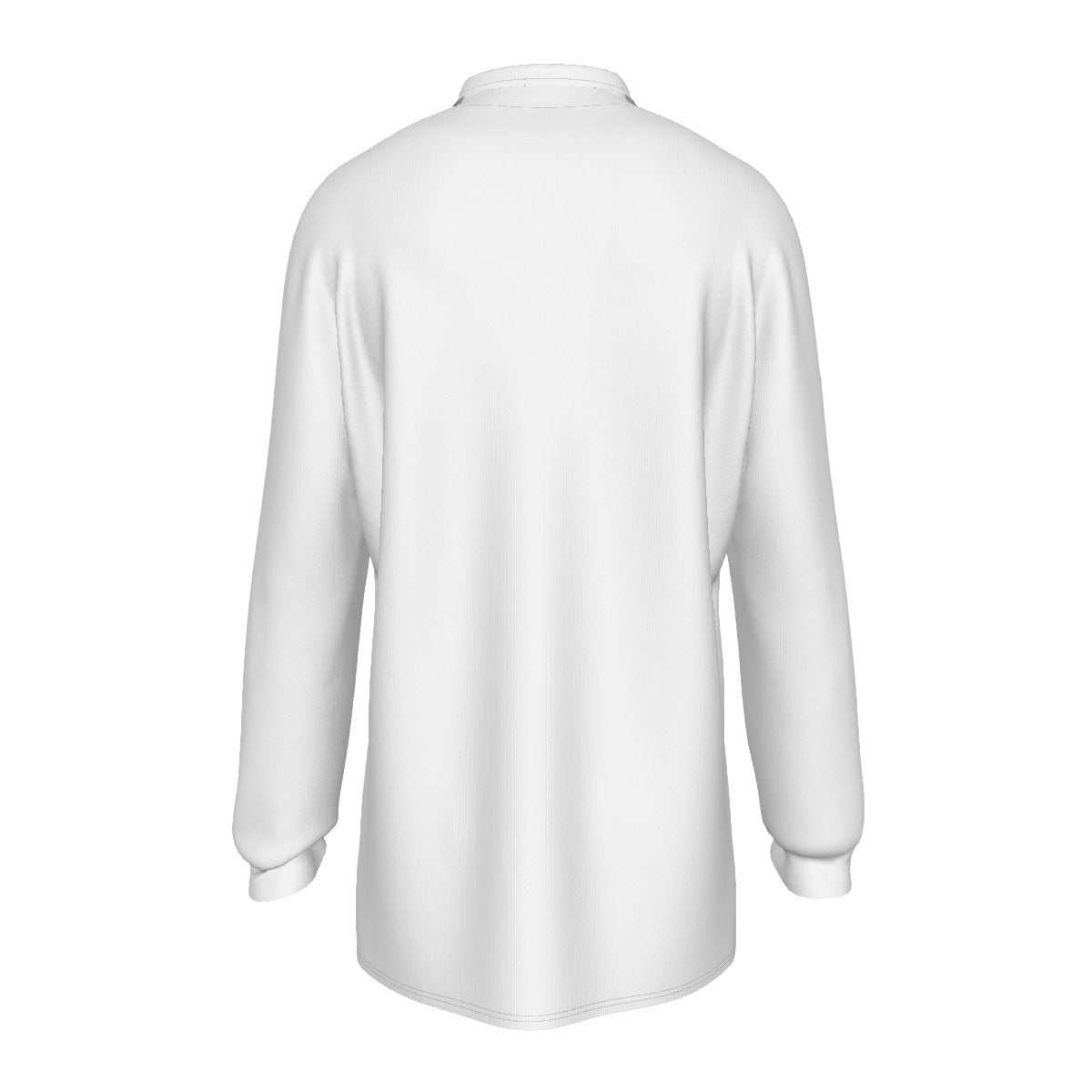 Men's Long Sleeve Christmas Polo Shirt - Merry Christmas - White - Festive Style