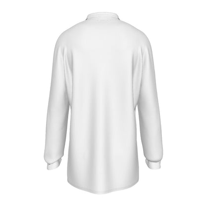 Men's Long Sleeve Christmas Polo Shirt - Merry Christmas - White - Festive Style