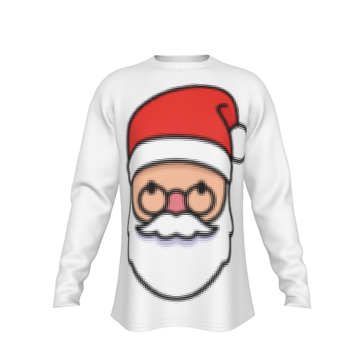 Men's Long Sleeve Christmas T-Shirt - Blurred Santa - Festive Style