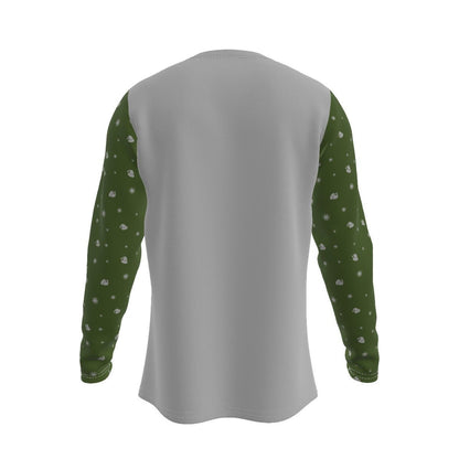 Men's Long Sleeve Christmas T-Shirt - Merry Christmas - Green Sleeves - Festive Style