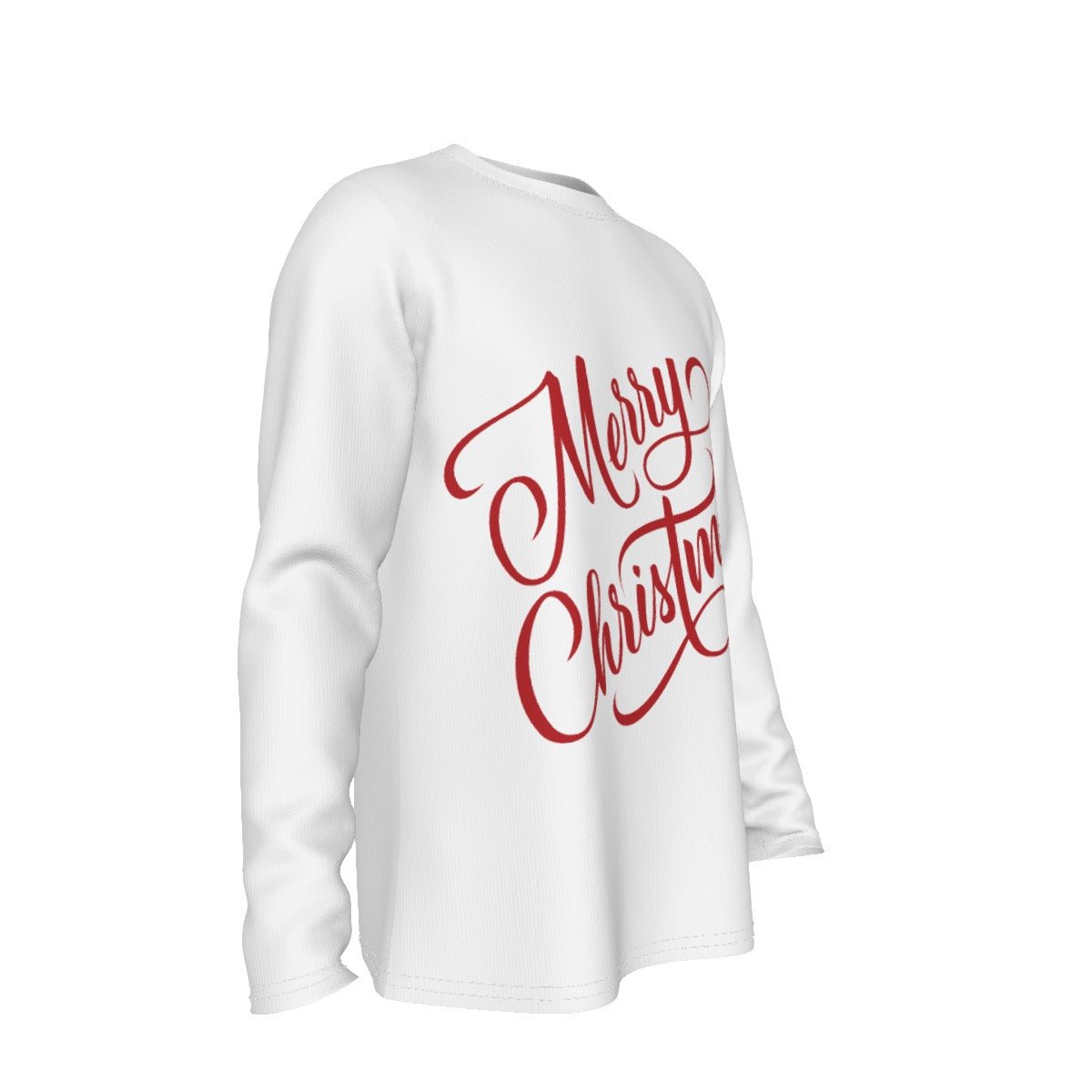 Men's Long Sleeve Christmas T-Shirt - Merry Christmas - White - Festive Style