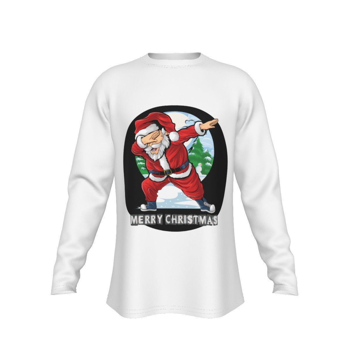 Men's Long Sleeve Christmas T-Shirt - Santa Dab Logo - Festive Style