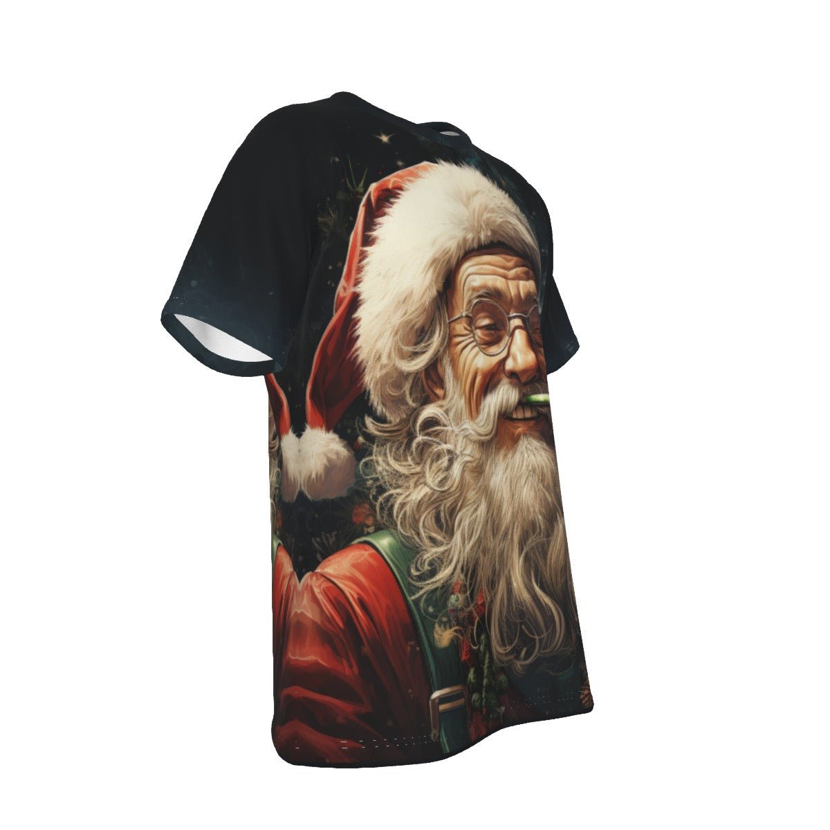 Mens Short Sleeve Christmas Tee - Front and Back - Santa Joint - Festive Style