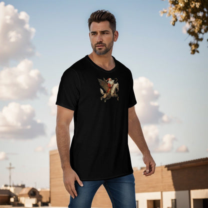 Mens Short Sleeve Christmas Tee - Front and Back - SP Black - Festive Style