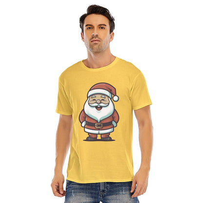 Mens Short Sleeve Christmas Tee - Halftone Santa - Festive Style
