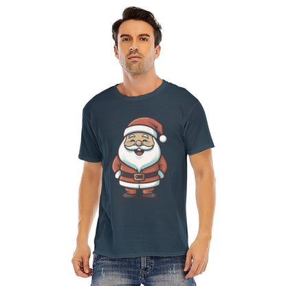 Mens Short Sleeve Christmas Tee - Halftone Santa - Festive Style