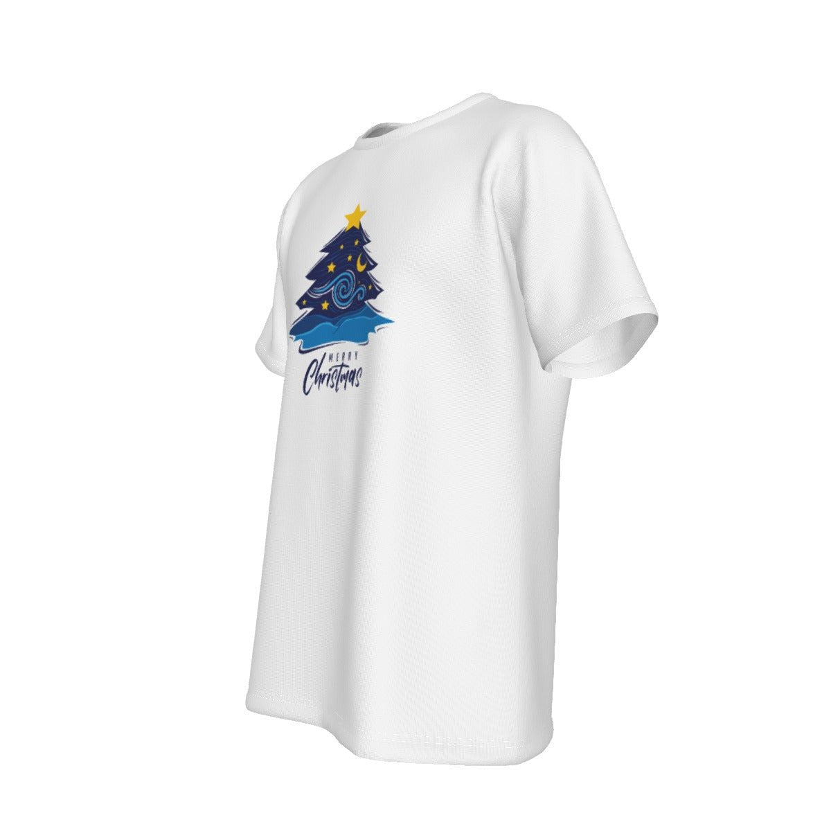 Mens Short Sleeve Christmas Tee - Merry Christmas - Blue Tree - Festive Style