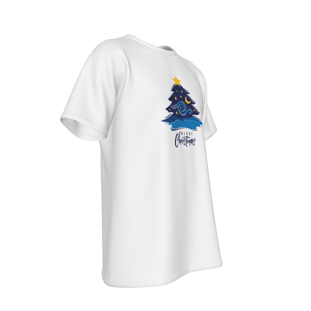 Mens Short Sleeve Christmas Tee - Merry Christmas - Blue Tree - Festive Style