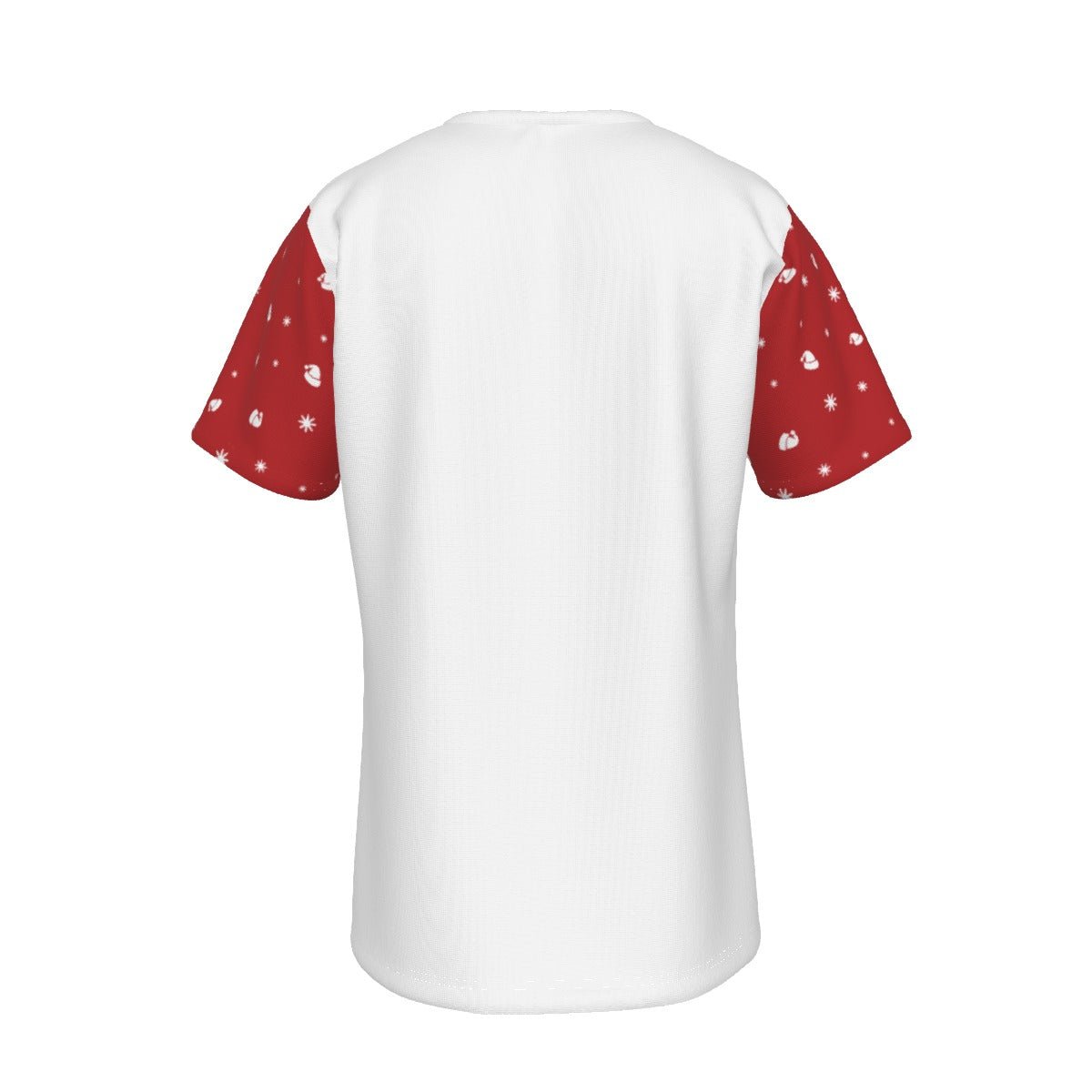 Mens Short Sleeve Christmas Tee - Merry Christmas - Red Sleeves - Festive Style