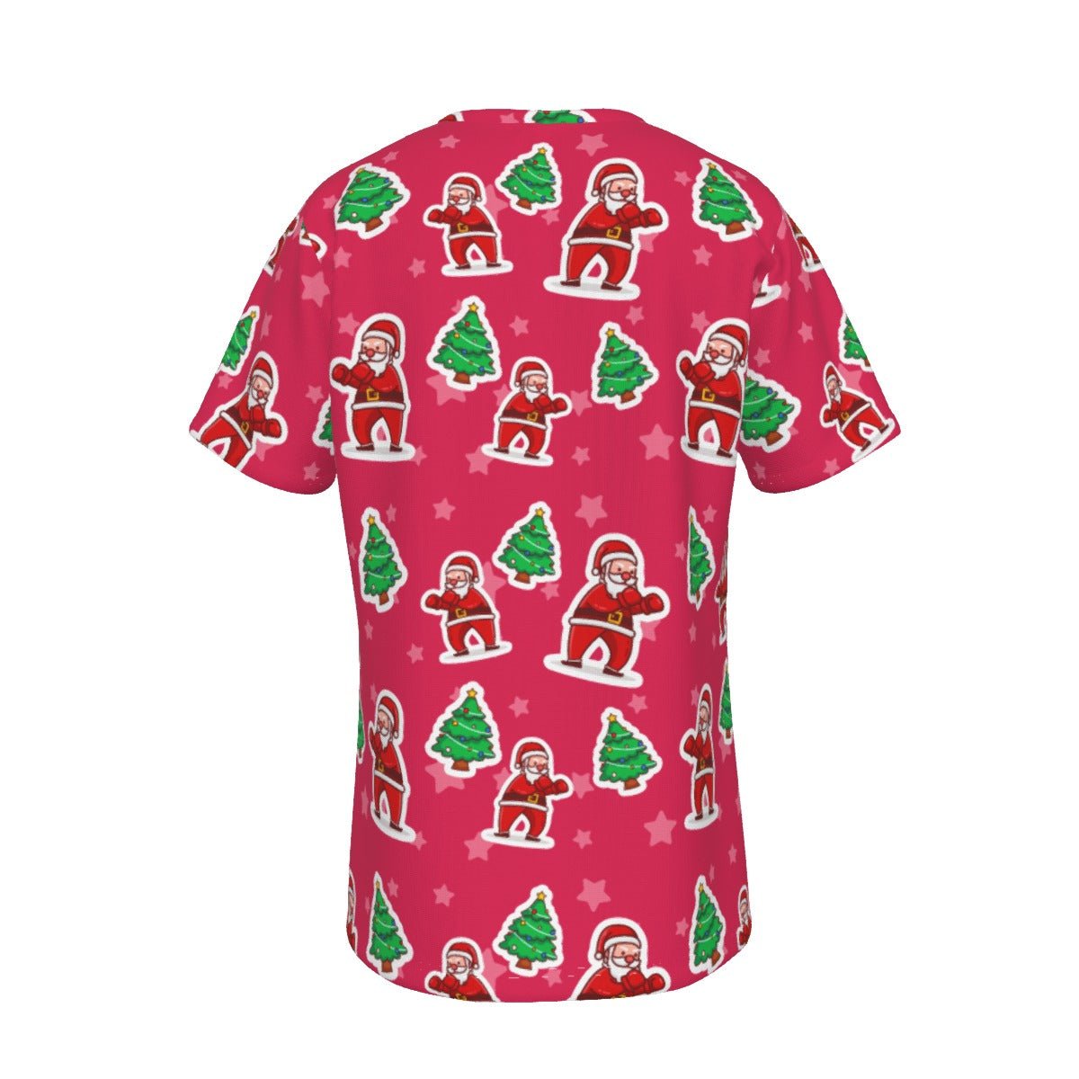 Mens Short Sleeve Christmas Tee - Red Santa Boxing - Festive Style