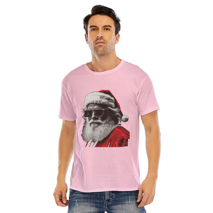 Mens Short Sleeve Christmas Tee -Shady Santa - Festive Style