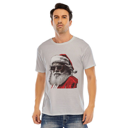 Mens Short Sleeve Christmas Tee -Shady Santa - Festive Style