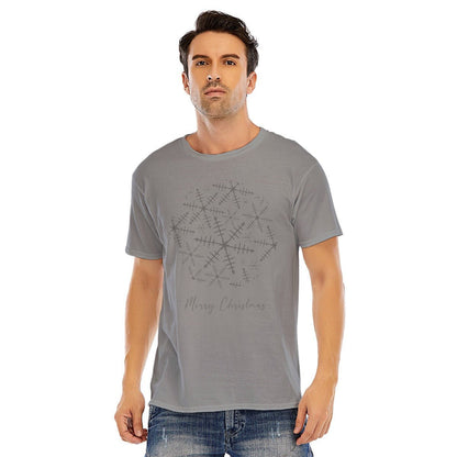 Mens Short Sleeve Christmas Tee - Snowflake - Festive Style