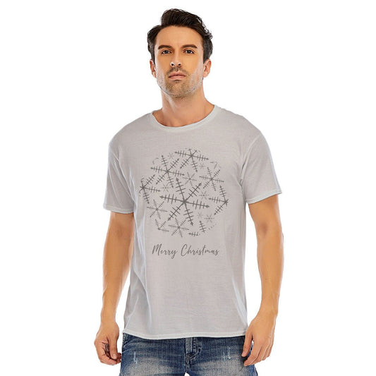 Mens Short Sleeve Christmas Tee - Snowflake - Festive Style