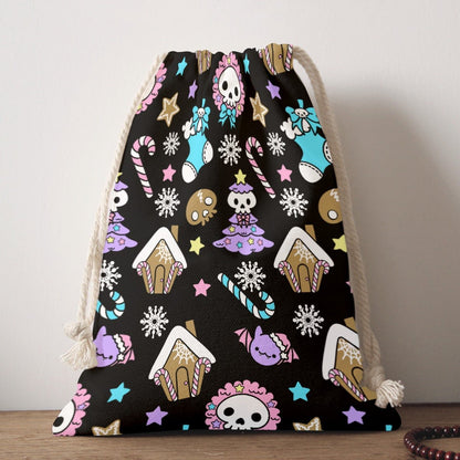 Santa Sack - Creepy Kawaii - Black - Festive Style