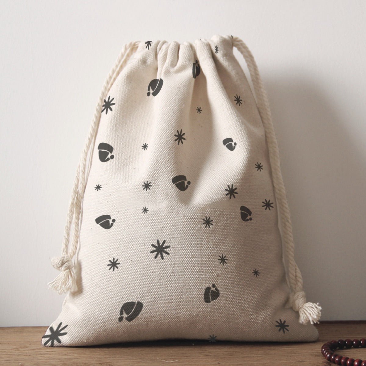 Santa Sack - Fine Stars - Black - Festive Style