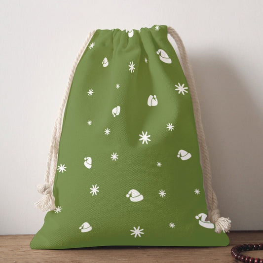 Santa Sack - Fine Stars - Green - Festive Style