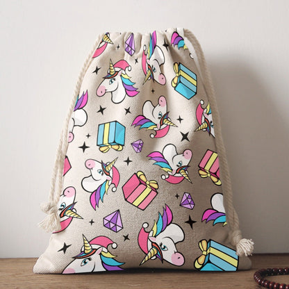 Santa Sack - Unicorn Pattern - Festive Style