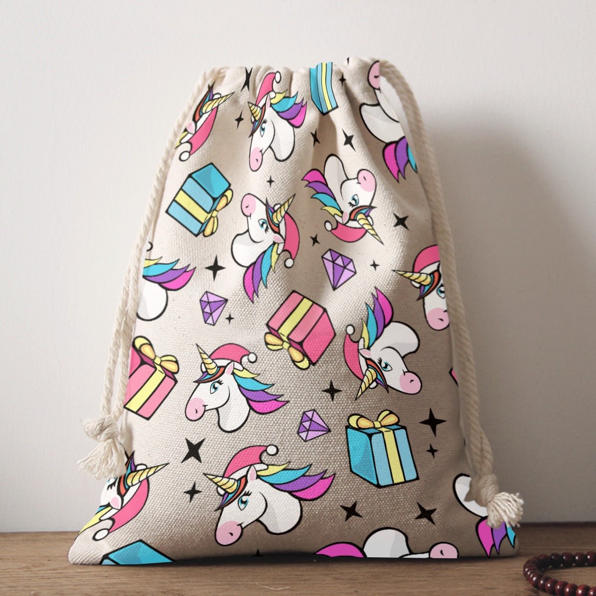 Santa Sack - Unicorn Pattern - Festive Style