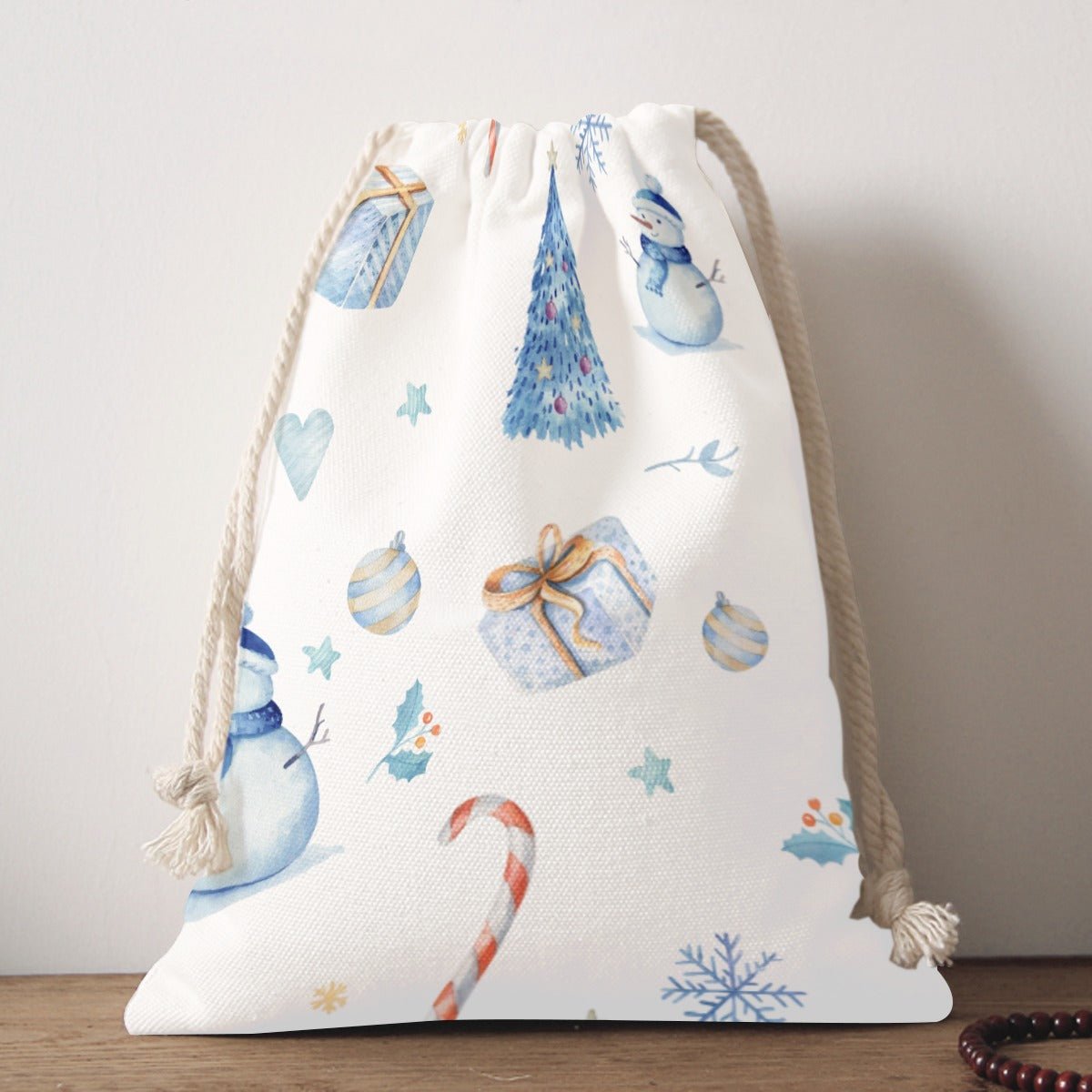 Santa Sack - Watercolour - Blue - Festive Style