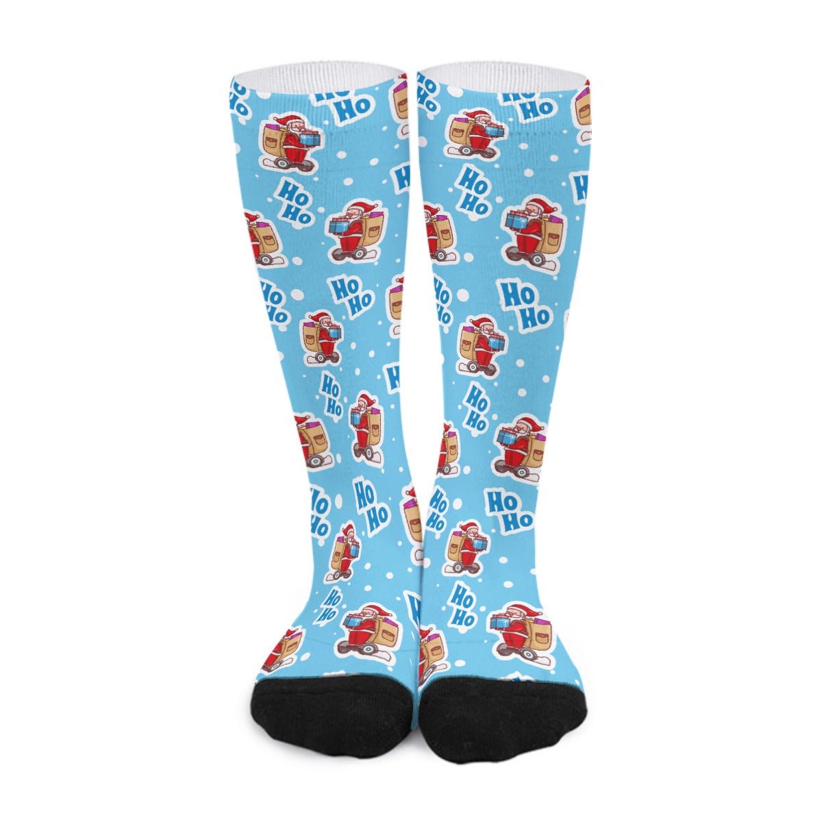 Unisex Long Socks - Blue "Ho-Ho" - Festive Style