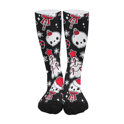 Unisex Long Socks - Creepy Black - Festive Style