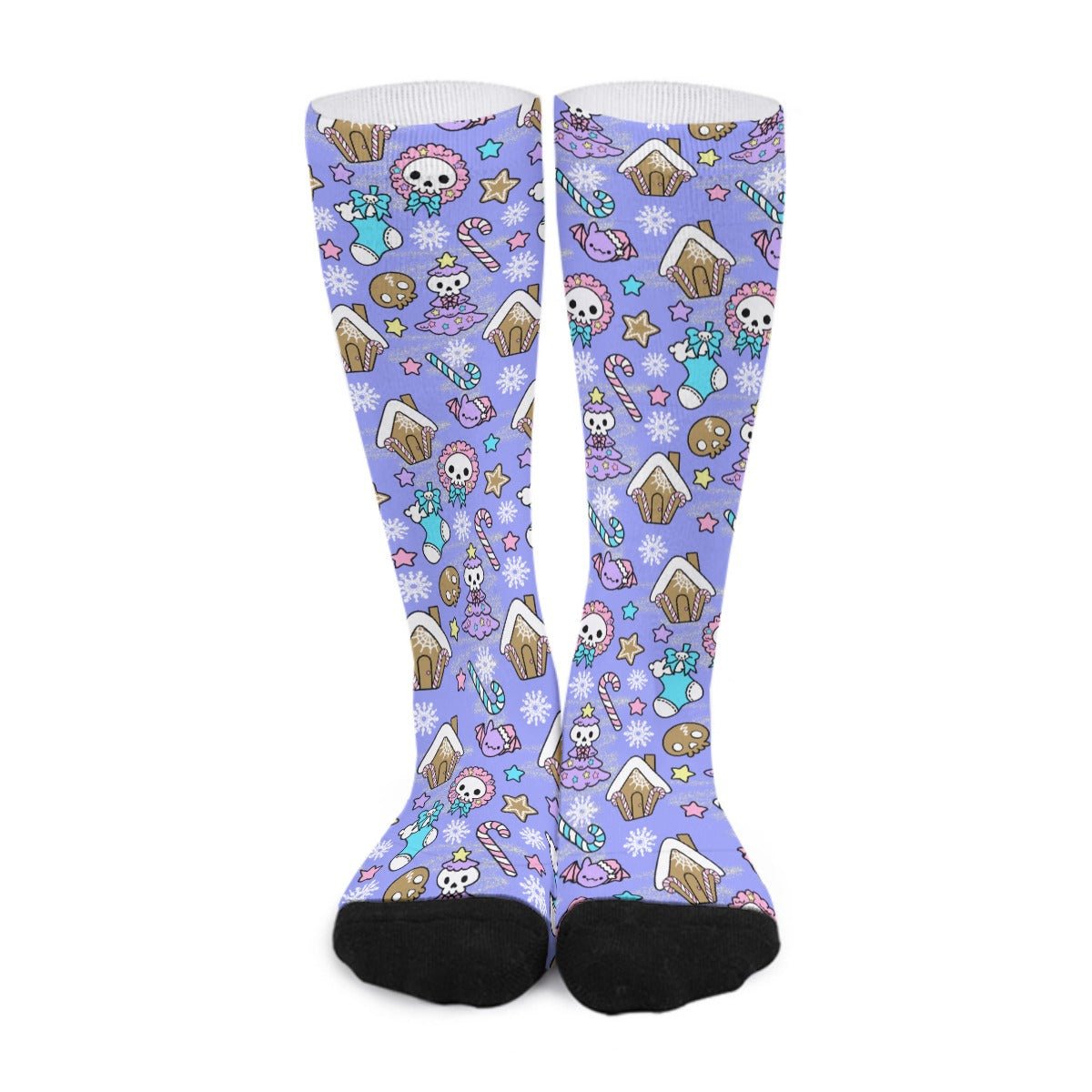 Unisex Long Socks - Creepy Kawaii - Mauve - Festive Style