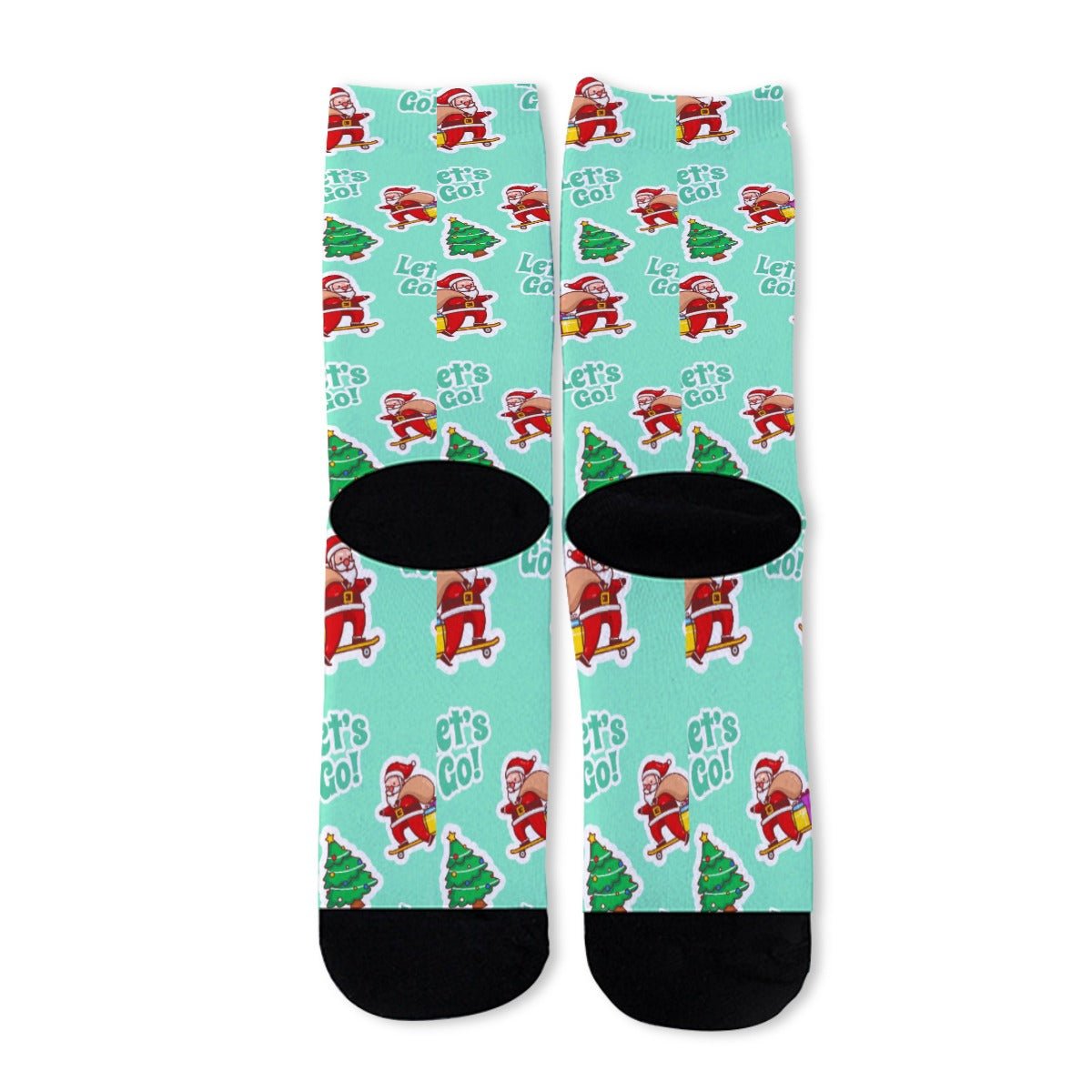 Unisex Long Socks - Green "Let's Go!" - Festive Style