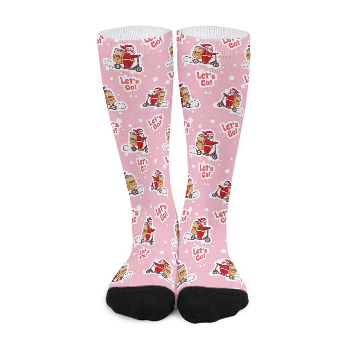 Unisex Long Socks - Pink "Let's Go!" - Festive Style