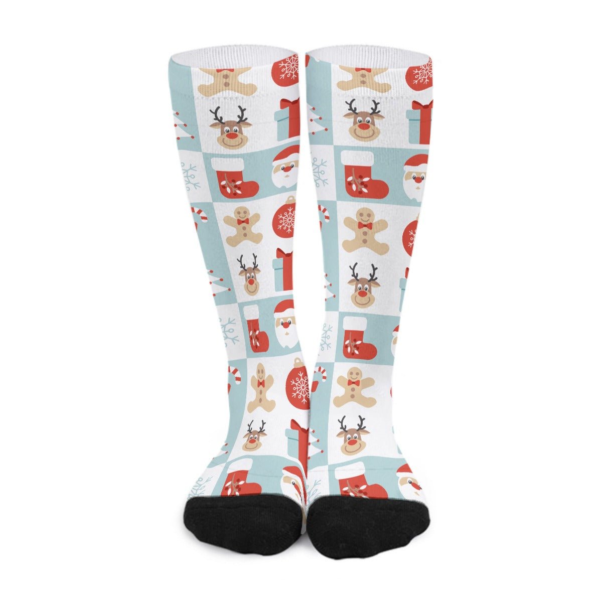 Unisex Long Socks - Quilt Style - Festive Style