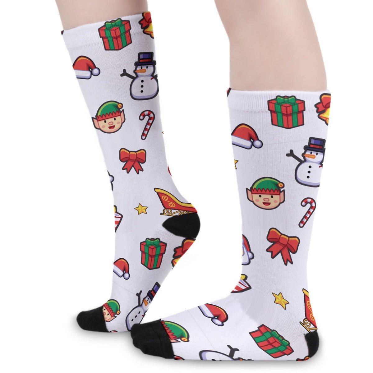 Unisex Long Socks - Traditional Pattern 2 - Festive Style