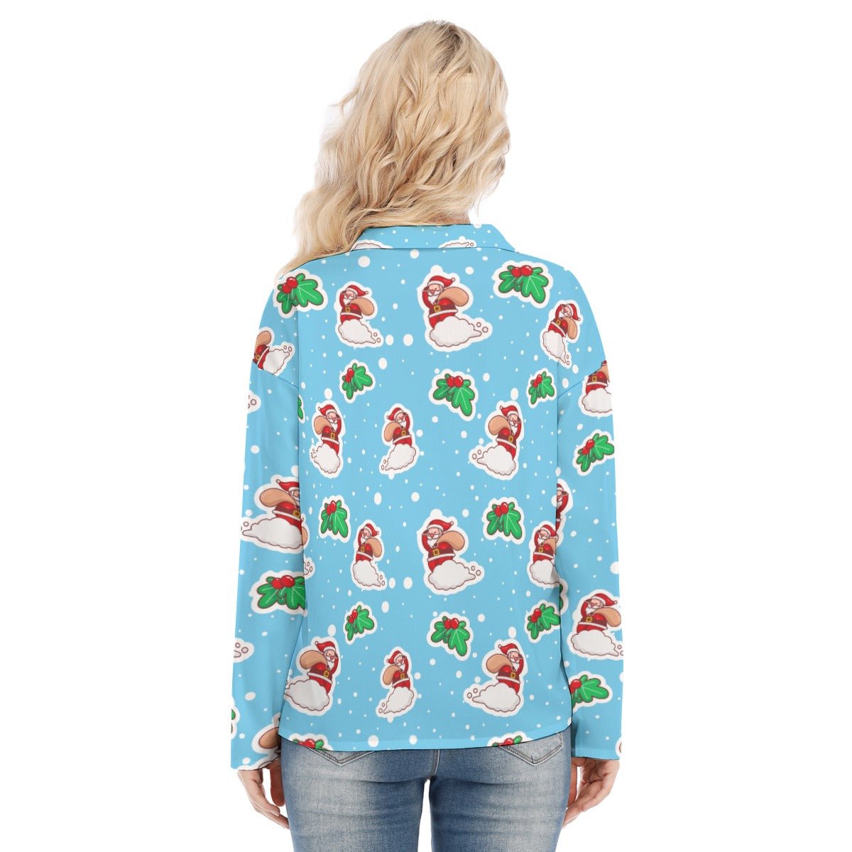 Women's Christmas Blouse - Santa Cloud - Festive Style