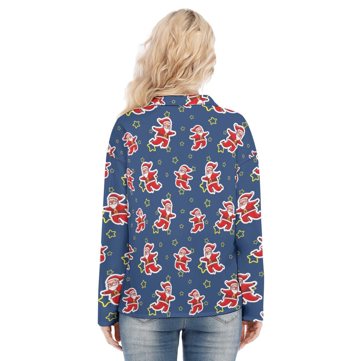 Women's Christmas Blouse - Santa Night Time - Festive Style