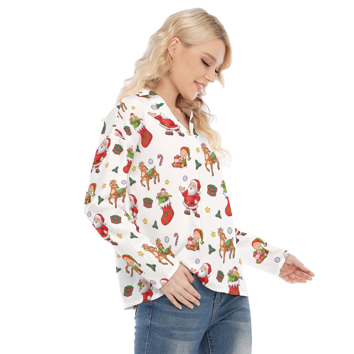 Women's Christmas Blouse - Traditional - Festive Style