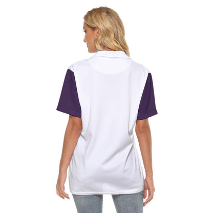 Women's Christmas Polo T-Shirt - MC Purple - Festive Style