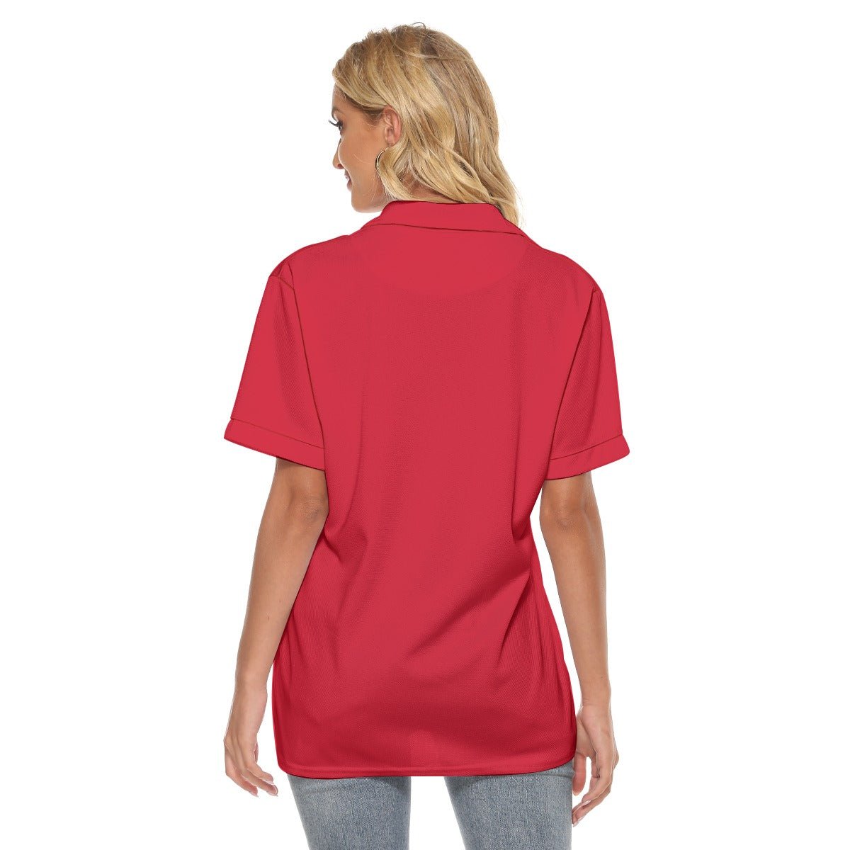 Women's Christmas Polo T-Shirt - Merry Christmas - Red - Festive Style