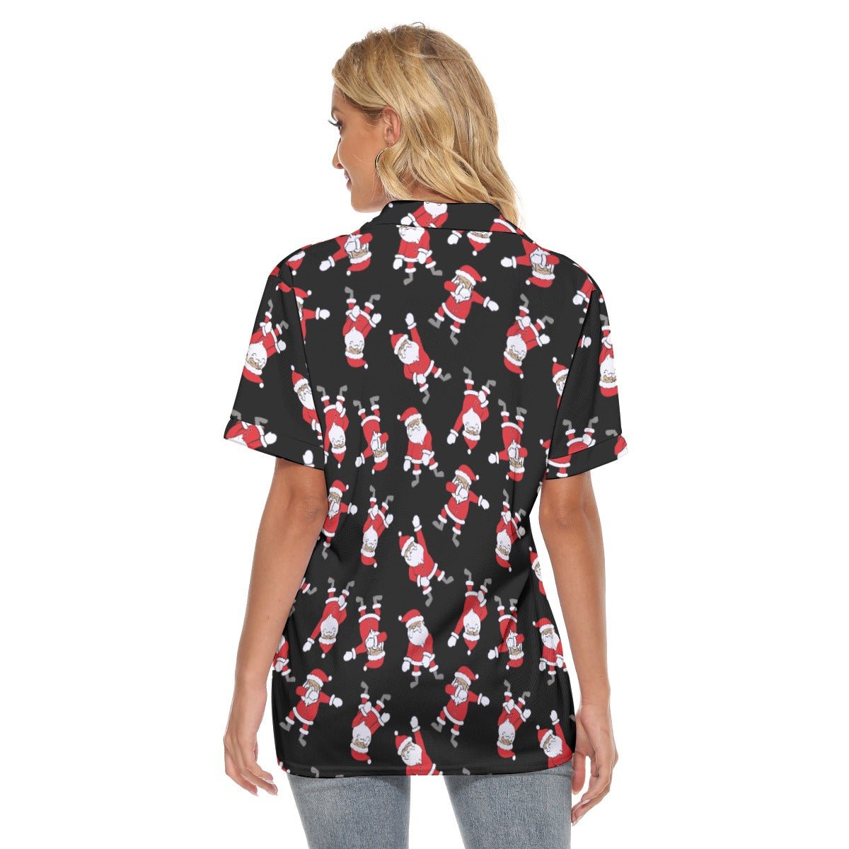 Women's Christmas Polo T-Shirt - Santa Dabs - Festive Style