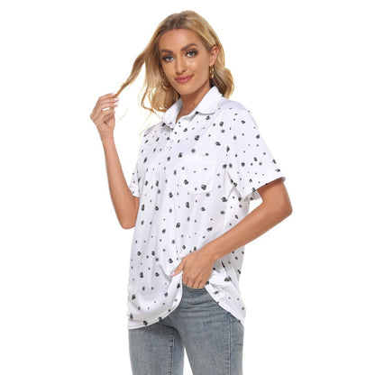 Women's Christmas Polo T-Shirt - Snowflakes and Hats - Festive Style