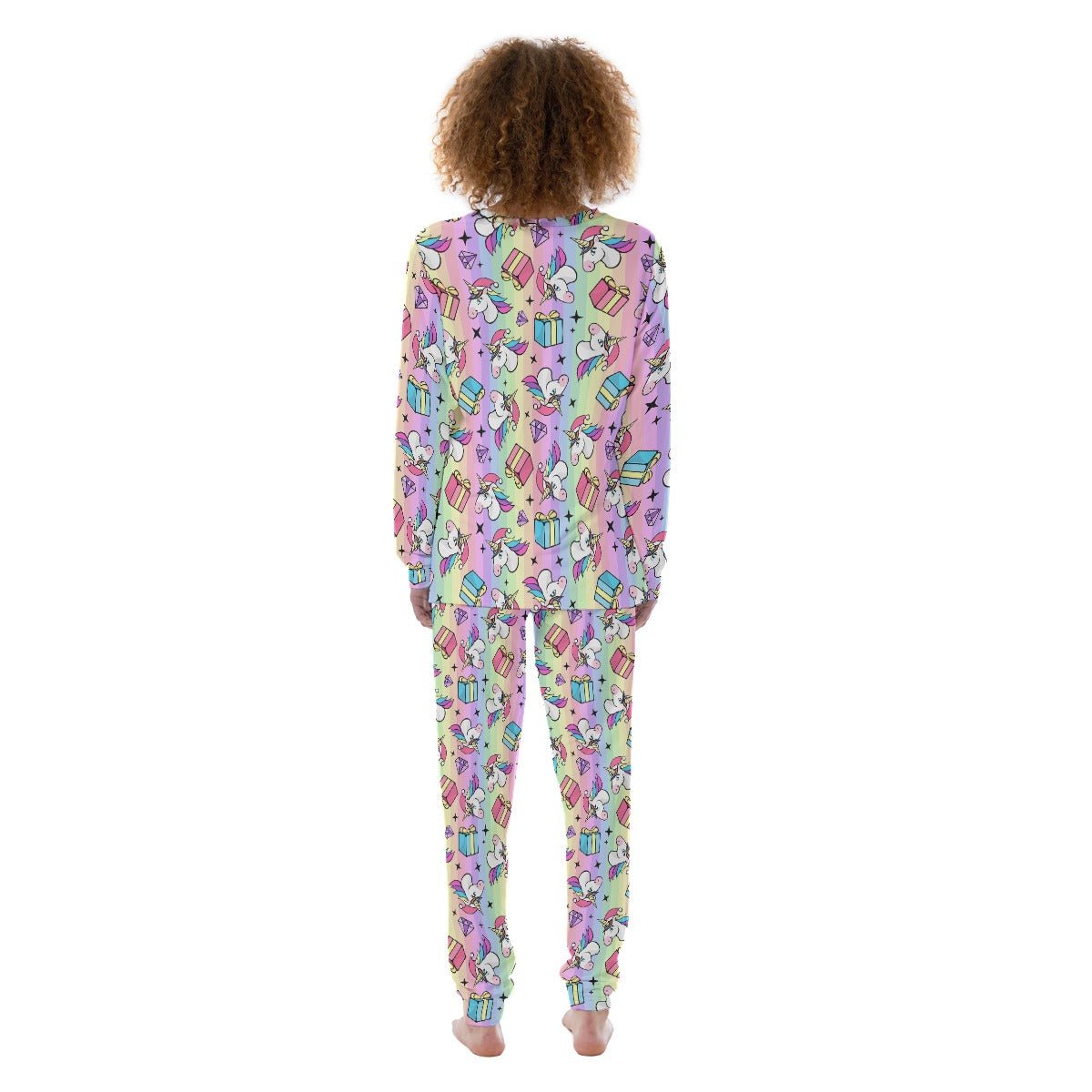 Women's Christmas Pyjamas - Rainbow Unicorns - Festive Style