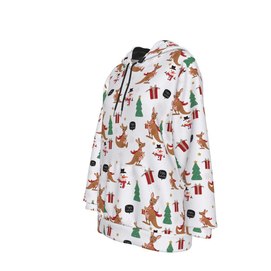 Women's Fleece Christmas Hoodie - Kangaroos - Festive Style