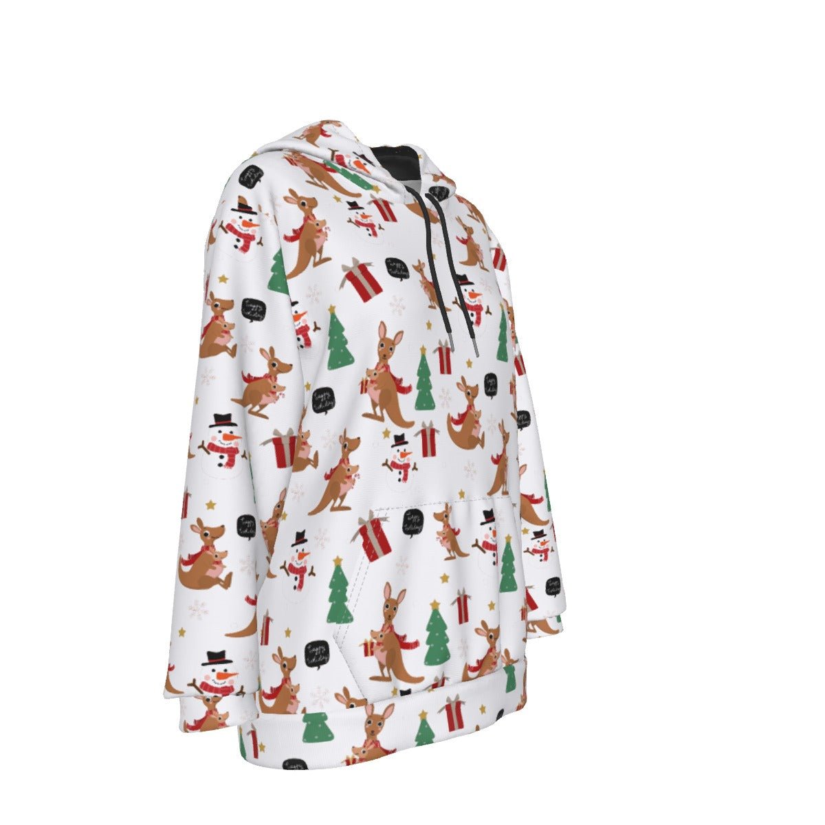 Women's Fleece Christmas Hoodie - Kangaroos - Festive Style