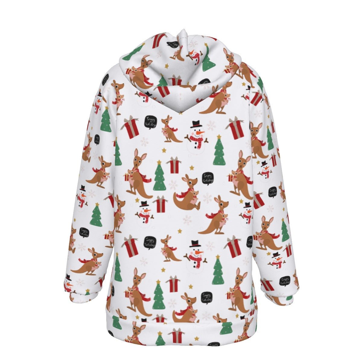 Women's Fleece Christmas Hoodie - Kangaroos - Festive Style